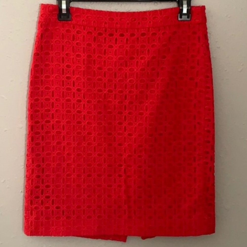 women • j. crew • eyelet pencil skirt • size 2